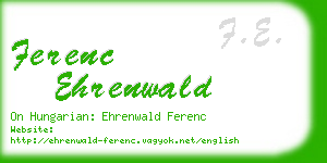 ferenc ehrenwald business card